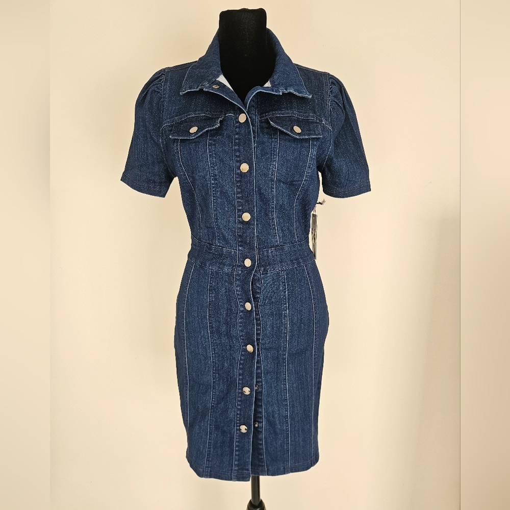 Iris Dark Blue Denim Mini Dress